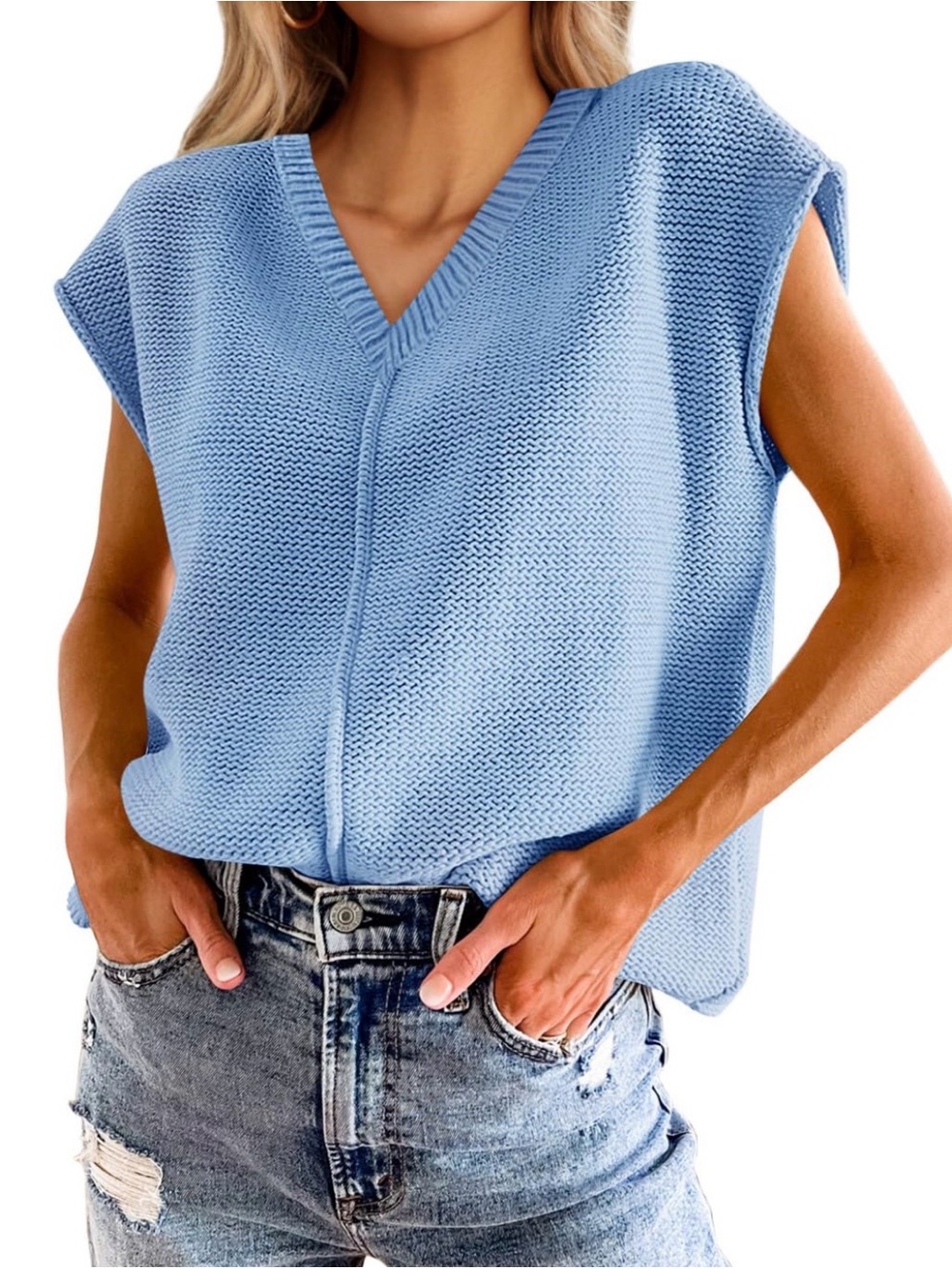 Womens Summer Cap Sleeve Tops V Neck Casual Loose Fit